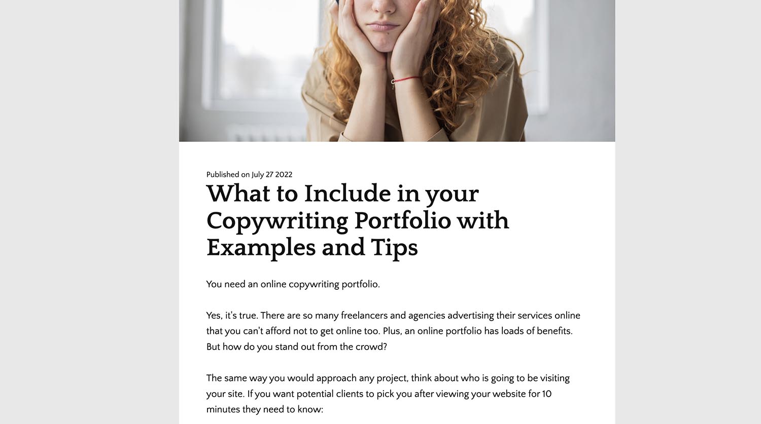 Adding a blog to your portfolio