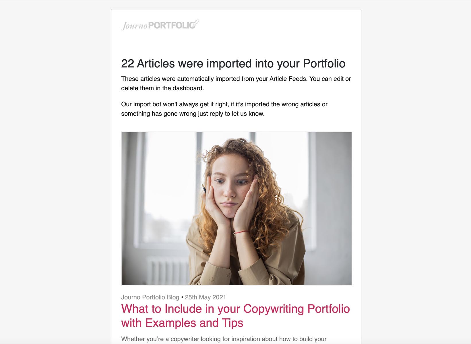 Automatically import work to your portfolio