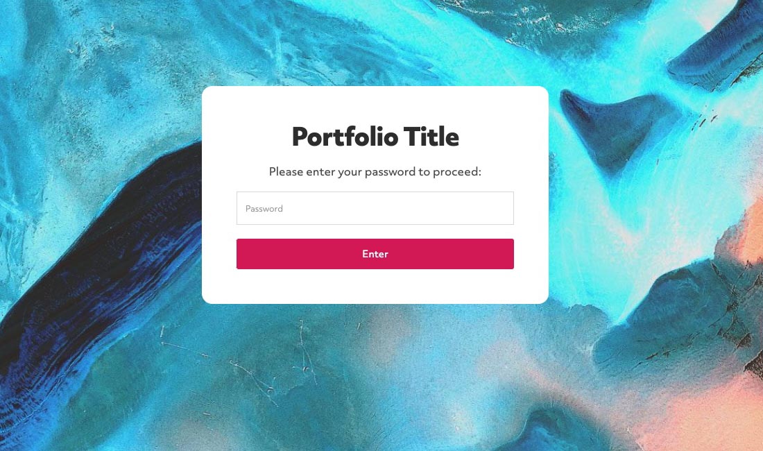 Password protected portfolio